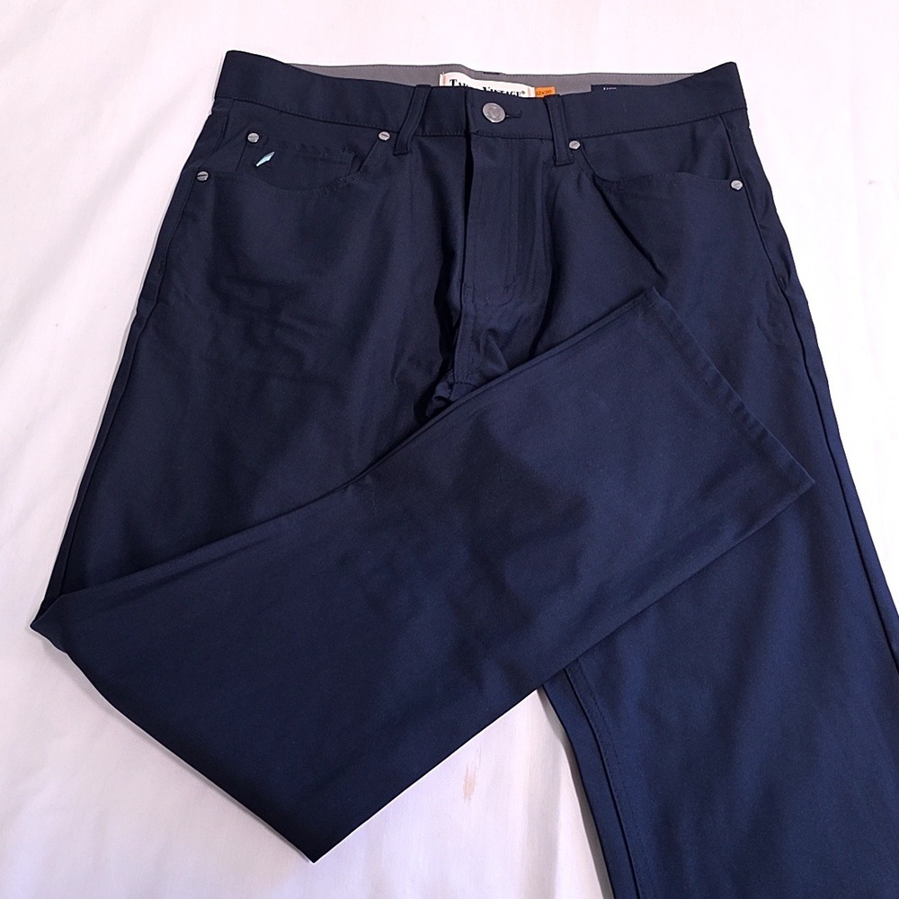 Tailor Vintage Pants Men 32 X 30 Navy Luxe Performance New Canaan Slim Fit Chino